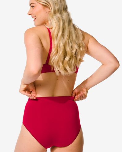 slip femme taille haute sans coutures micro rouge M - 19650320 - HEMA