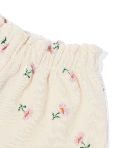 baby kledingset top en broekje badstof bloemen ecru 62 - 33047351 - HEMA