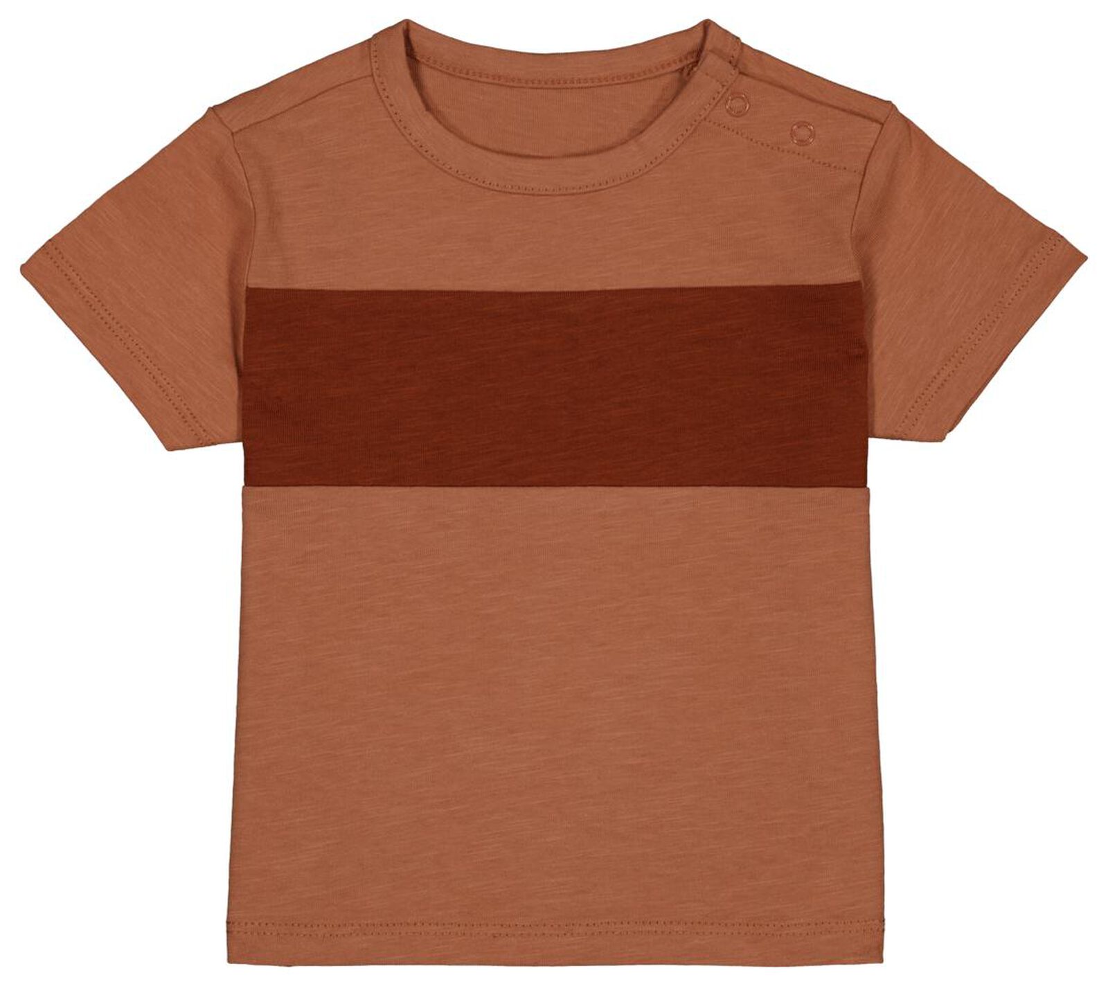 Kinder-T-Shirt, Colorblocking braun HEMA 