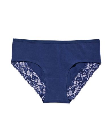 dameshipster katoen met kant donkerblauw donkerblauw - 19680682DARKBLUE - HEMA