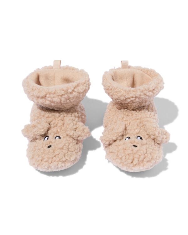 baby slofjes teddy hond beige beige - 33270570BEIGE - HEMA