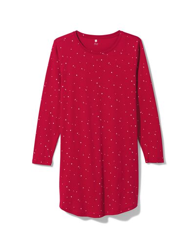chemise de nuit femme coton rouge XL - 23460139 - HEMA