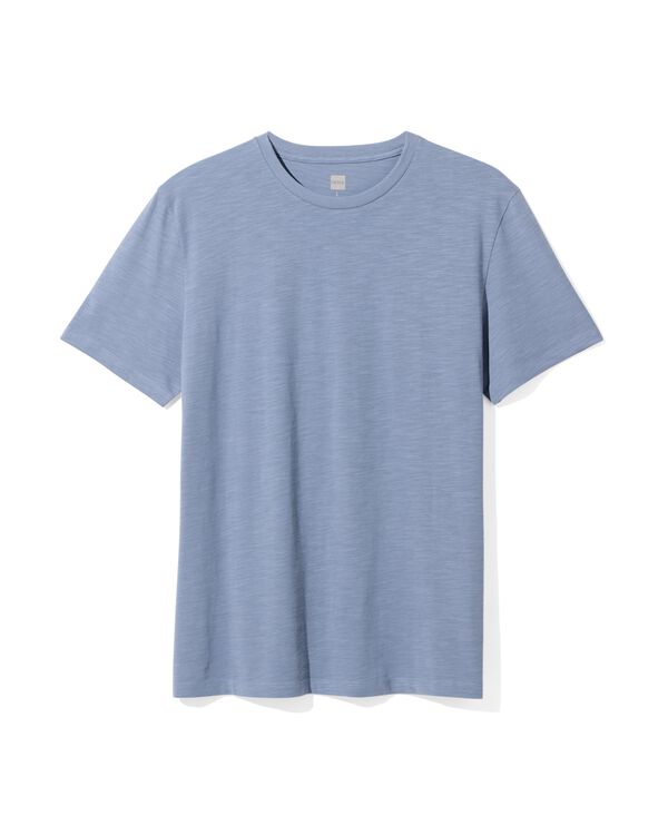 heren t-shirt slub blau blau - 2100010BLUE - HEMA