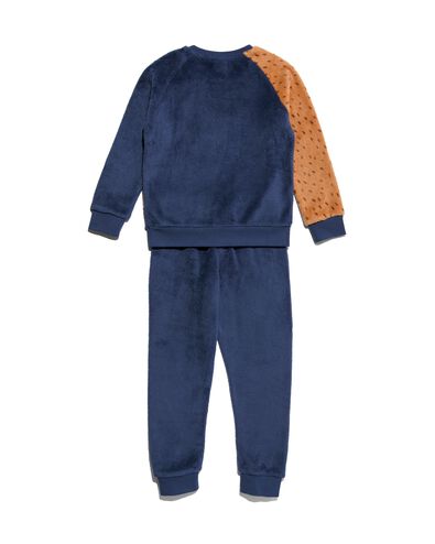 kinder pyjama fleece hond donkerblauw 146/152 - 23030486 - HEMA