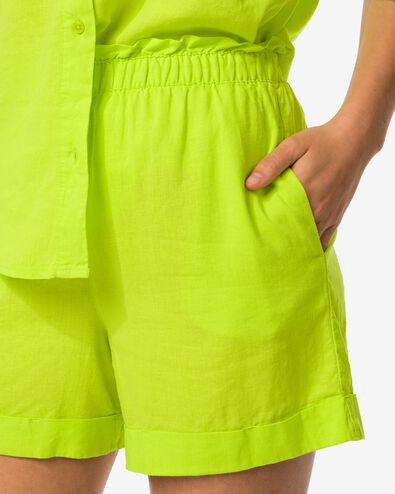 short femme Raiza avec lin vert XL - 36279274 - HEMA