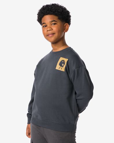 kinder sweater oversized grijs 134/140 - 30787408 - HEMA