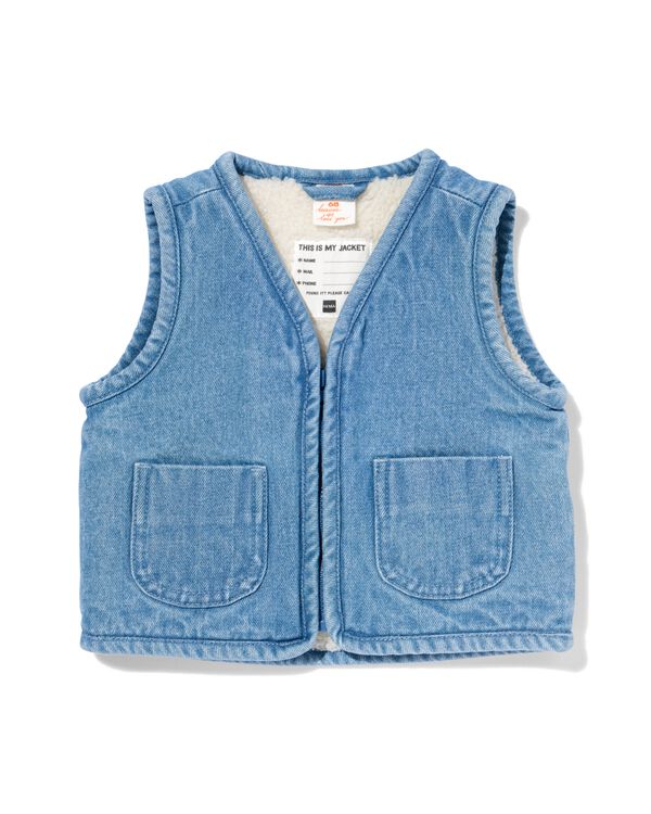 Baby-Weste, Jeans/Teddyplüsch hellblau hellblau - 33119670LIGHTBLUE - HEMA