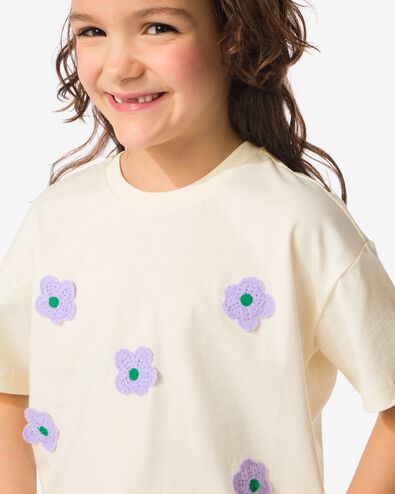 t-shirt enfant relaxed fit fleur violet 158/164 - 30862656 - HEMA