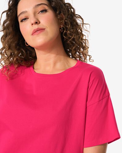 dames t-shirt Daisy roze M - 36262752 - HEMA