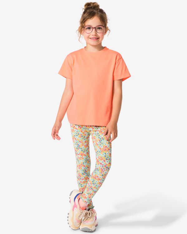 Kinderleggings mit Rippenstruktur und Blumenmuster bunt bunt - 30876542MULTI - HEMA