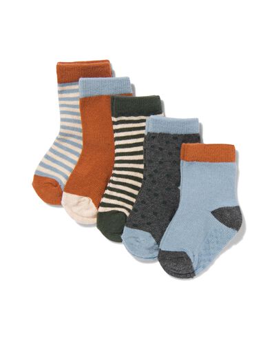 baby sokken met katoen - 5 paar blauw 24-30 m - 4790025 - HEMA