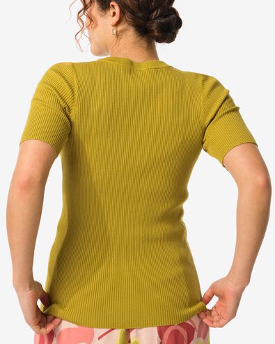 Damen-Pullover Louisa, gerippt grün S - 36262061 - HEMA