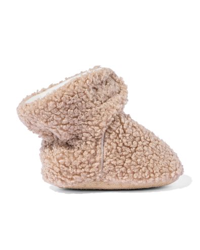 newborn slofjes teddy beige beige - 33270550BEIGE - HEMA