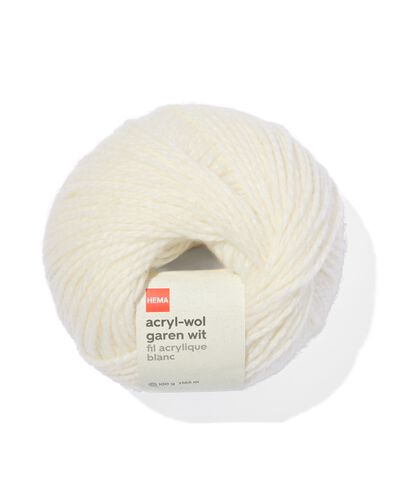 fil de laine acrylique blanc 100g 165m - 60760045 - HEMA
