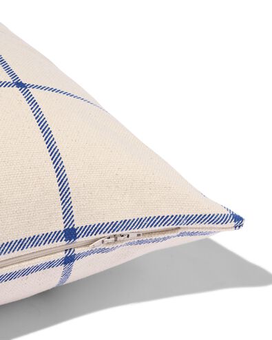 housse de coussin 50 x 50 à carreaux bleu naturel - 7324011 - HEMA