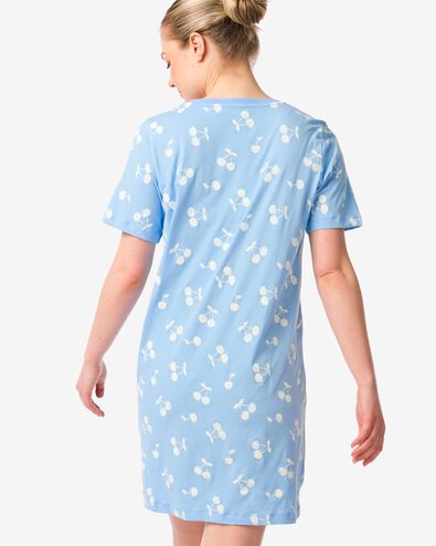 damesnachthemd katoen kersen blauw XL - 23490082 - HEMA