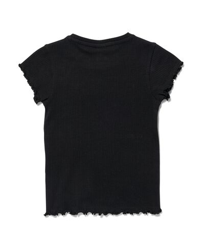 kinder t-shirt met ribbels zwart - 1000030010 - HEMA
