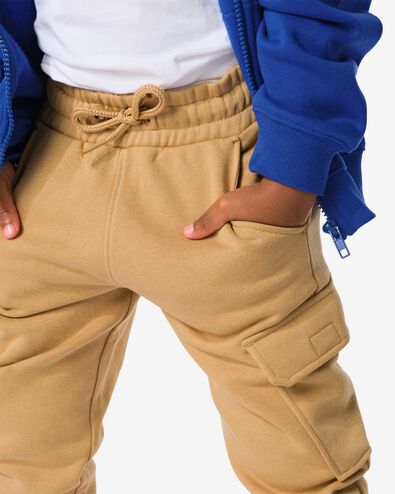 pantalon sweat cargo enfant beige 110/116 - 30787050 - HEMA