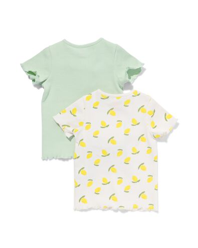 2er-Pack Baby-T-Shirts, gerippt, Zitronen mintgrün 62 - 33046951 - HEMA