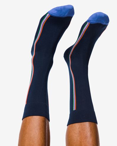 2 paires de chaussettes homme avec coton bleu foncé bleu foncé - 4130755DARKBLUE - HEMA
