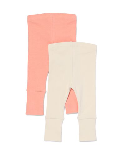 2 leggings évolutifs bébé côtelés rose pâle rose pâle - 33064750LIGHTPINK - HEMA