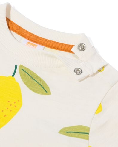baby t-shirt citroenen gebroken wit 68 - 33103452 - HEMA