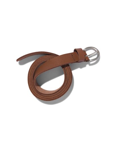 ceinture femme en cuir nervuré 2.5cm marron marron - 1000023439 - HEMA