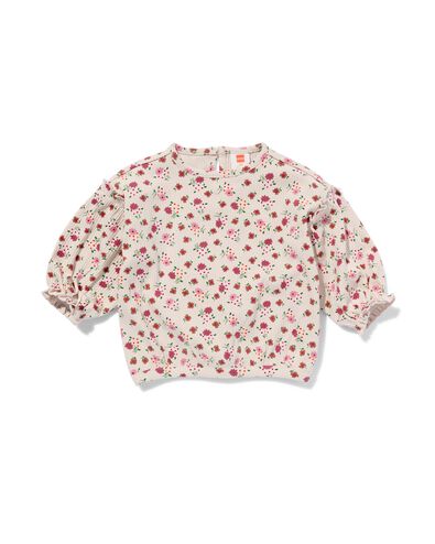 Baby-Shirt, gerippt, Blumen ecru 80 - 33050254 - HEMA