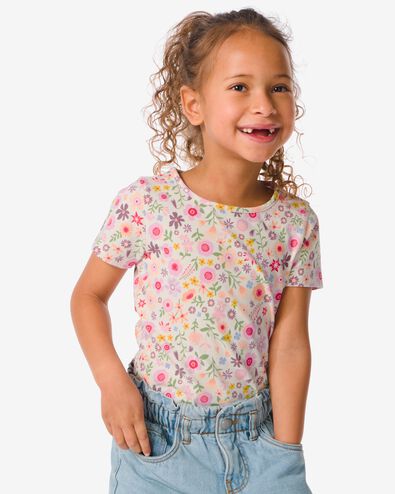 t-shirt enfant avec fleurs rose - 30864100PINK - HEMA
