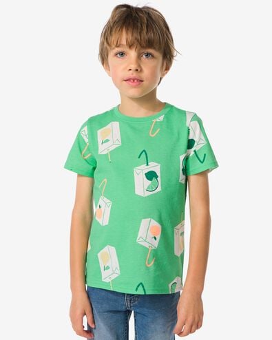 t-shirt enfant boissons vert 98/104 - 30783962 - HEMA