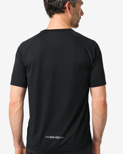 Herren-Sport-T-Shirt, nahtlos schwarz schwarz - 36030101BLACK - HEMA