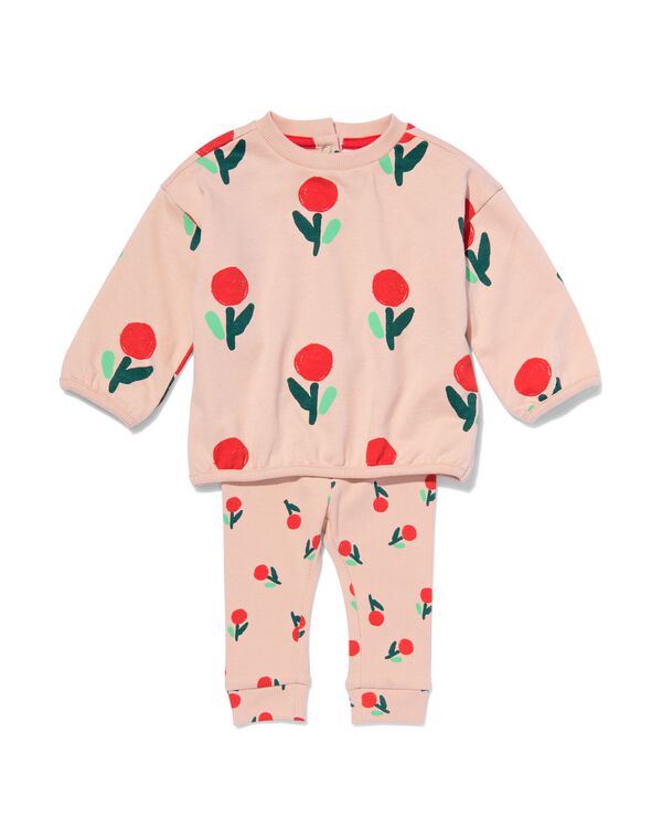 Baby-Kleidungsset, Sweatshirt und Leggings, Blumen hellrosa hellrosa - 33065950LIGHTPINK - HEMA