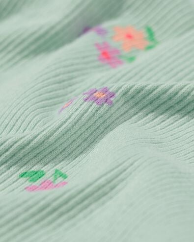 Kinder-Pyjama, Blumen, gerippt, Baumwolle/Elasthan - 23021585 - HEMA