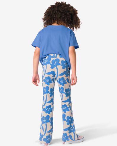 legging côtelé à fleurs et évasé pour enfants bleu bleu - 30876300BLUE - HEMA
