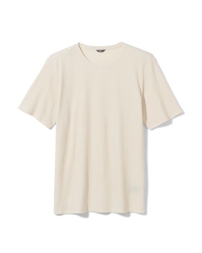 Herren-Loungeshirt, Baumwolle mit Waffeloptik beige M - 23660772 - HEMA