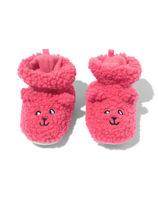 baby slofjes teddy kat roze roze - 33270580PINK - HEMA