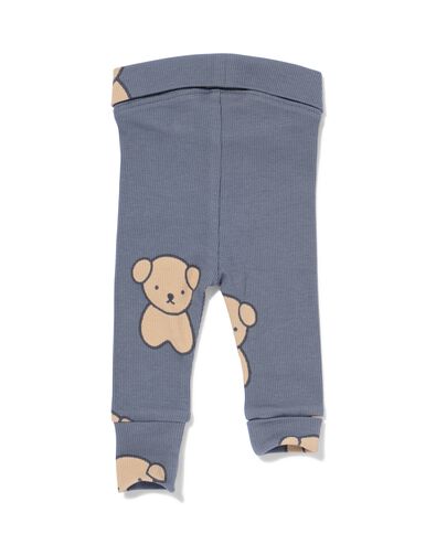 newborn legging hond rib donkergrijs 62 - 33402623 - HEMA