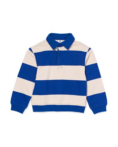 Kinder-Sweatshirt, Polokragen, Streifen blau 122/128 - 30778925 - HEMA