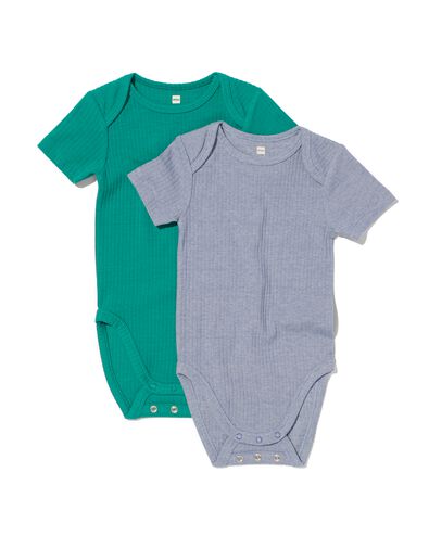 größenflexibler Baby-Body, gerippt, Bambus mit Elasthan blau blau - 33308130BLUE - HEMA