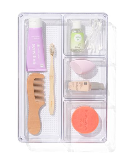 boîte de rangement en plastique à quatre compartiments 33 x 22,7 x 6 - 39824002 - HEMA