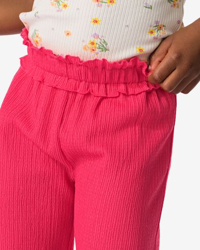 pantalon enfant tissu froissé rose 158/164 - 30840776 - HEMA