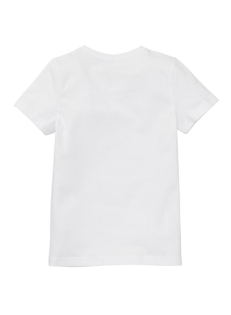 2 pak kinder t-shirts - biologisch wit - HEMA