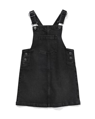 kinder salopette-jurk denim zwart 110/116 - 30862162 - HEMA