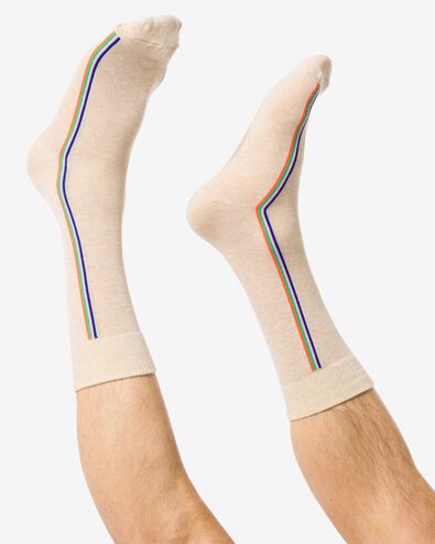 Herren-Socken, mit Baumwollanteil, Streifen blau 39/42 - 4152696 - HEMA