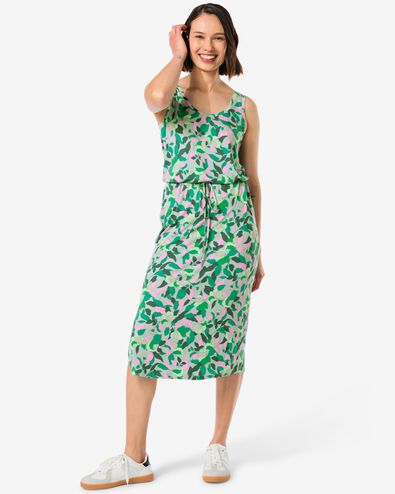 Damen-Kleid Hope, ärmellos, Blätter dunkelgrün S - 36267651 - HEMA