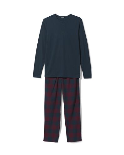 Herren-Pyjama, kariert, Baumwolljersey/Flanell weinrot XL - 23672743 - HEMA
