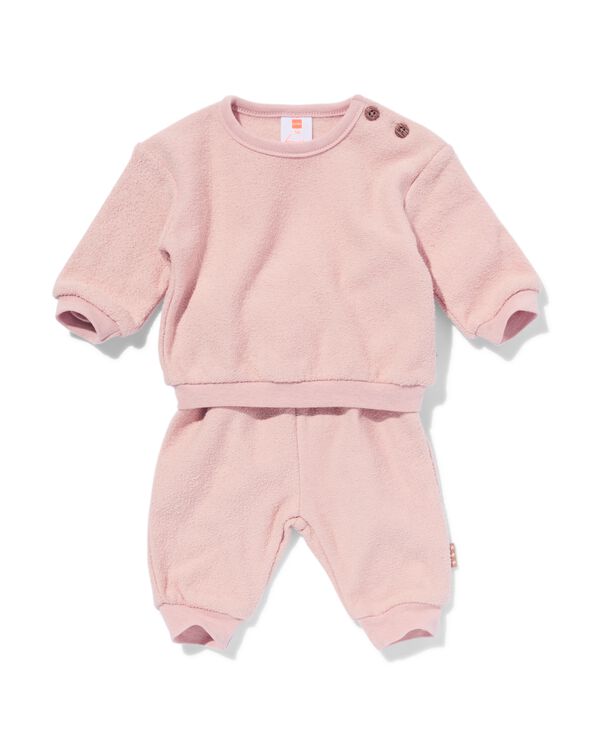 baby kledingset badstof lichtroze lichtroze - 33408820LIGHTPINK - HEMA