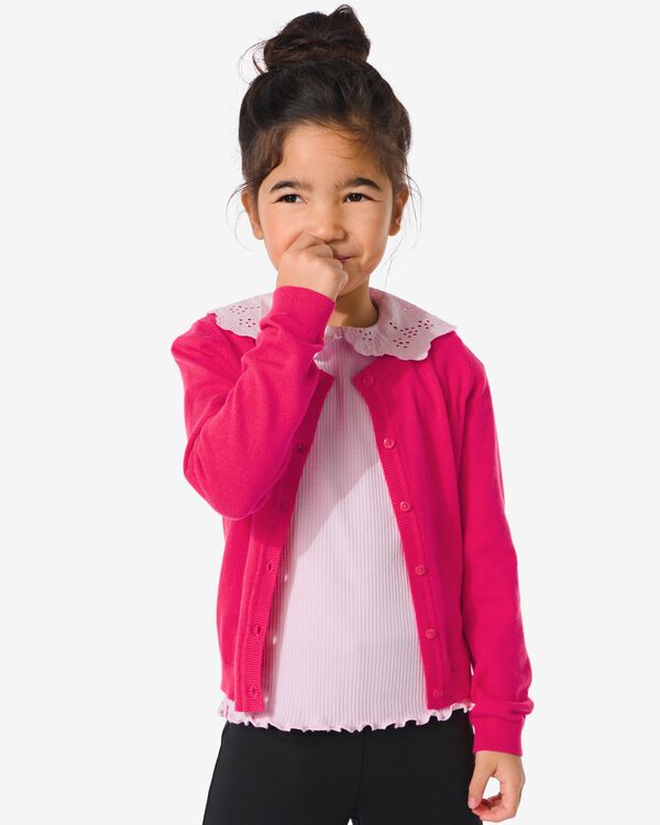 moufles enfant avec cordon rose - HEMA