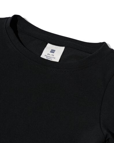 kinder t-shirts biologisch katoen - 2 stuks zwart 86/92 - 30835670 - HEMA