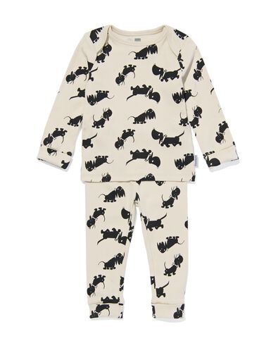 größenflexibler Baby-Pyjama, gerippt, Takkie beige 74/86 - 33309831 - HEMA